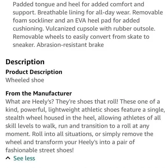 HEELYS Sneakers Pro 20 NWT Rainbow Wheeled Shoes Multicolor Pink Black Size 5 - Picture 10 of 11